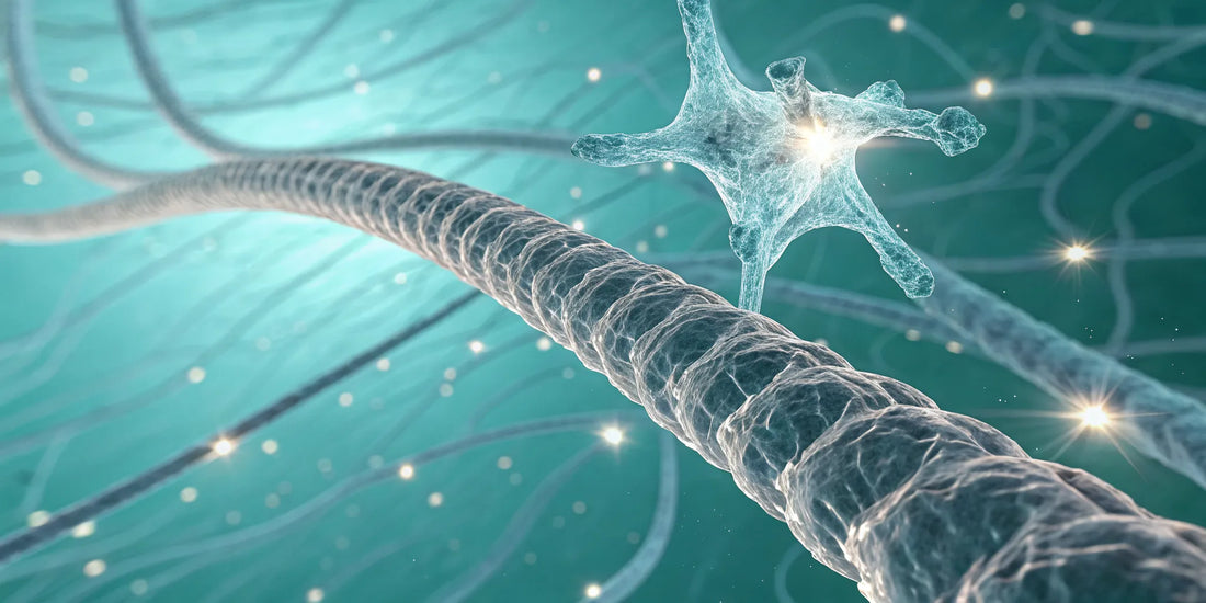PEA supporting nerve regeneration in damaged nerve cells.