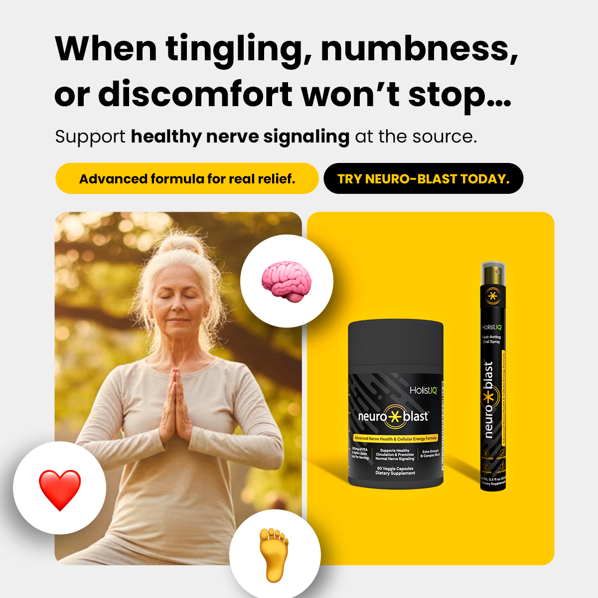 Neuro-Blast Advanced Nerve Health & Cellular Energy Formula - Capsules Only